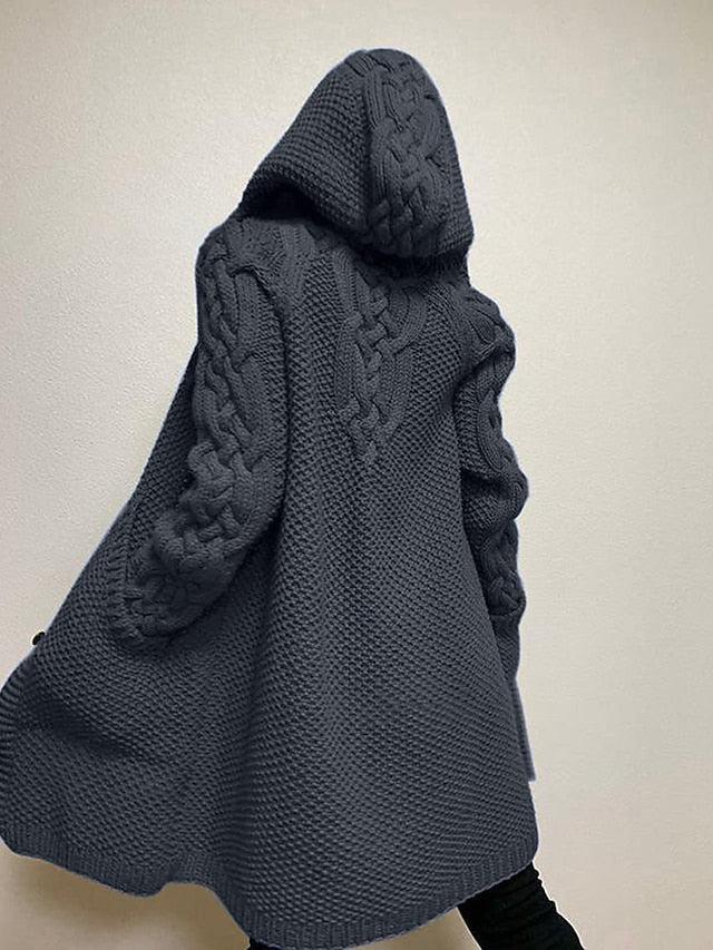 LP | Cardigan con cappuccio in maglia grossa