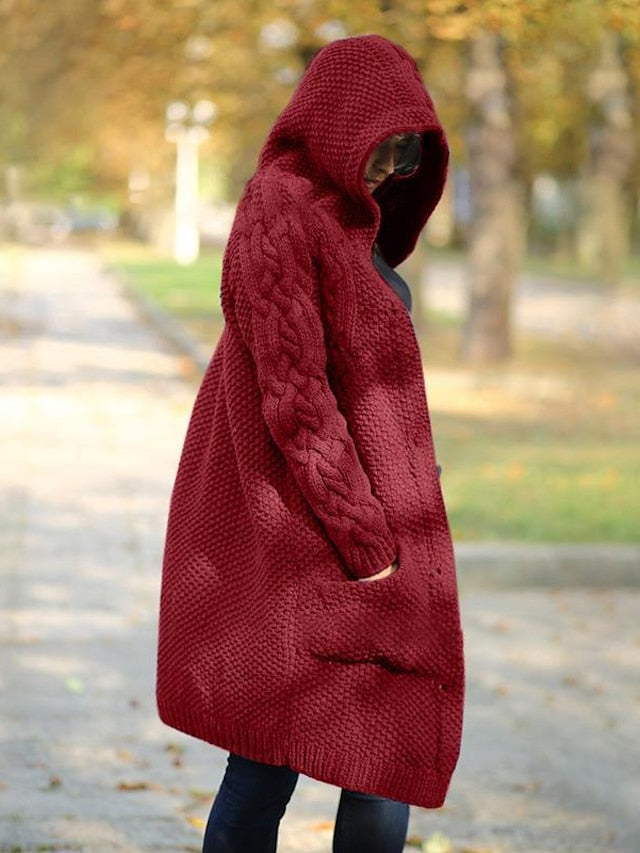 LP | Cardigan con cappuccio in maglia grossa