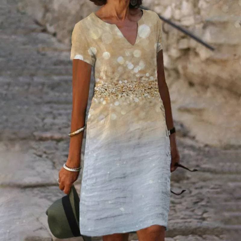 LP | Abito in cotone leggero con motivo elegante