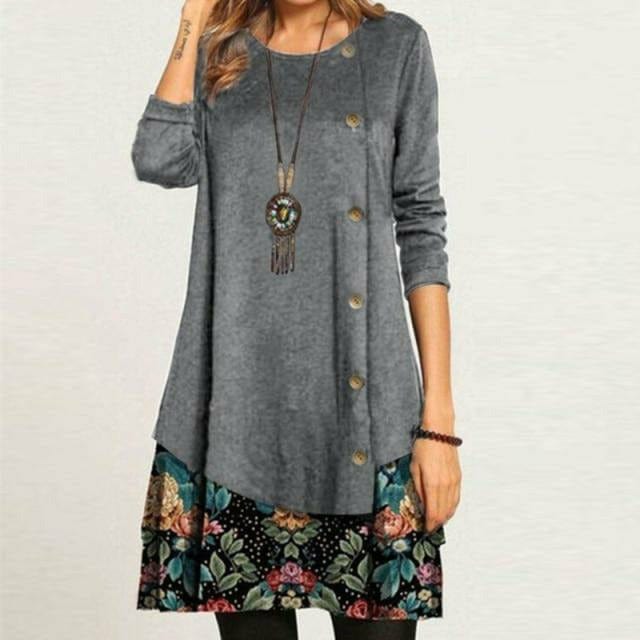 LP | Abito casual corto vintage con cardigan per donna