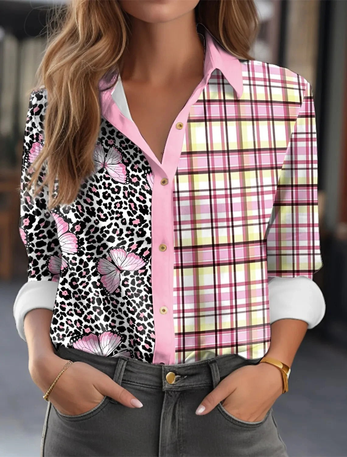LP | Camicia con quarti di maniche abbottonate