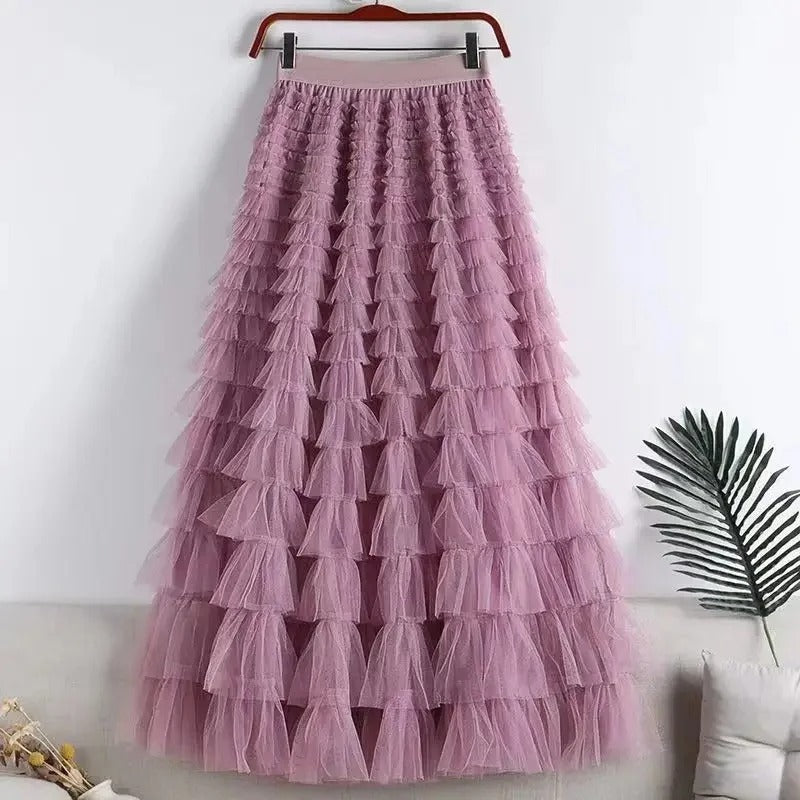 LP | Maxi gonna con ruches e tulle