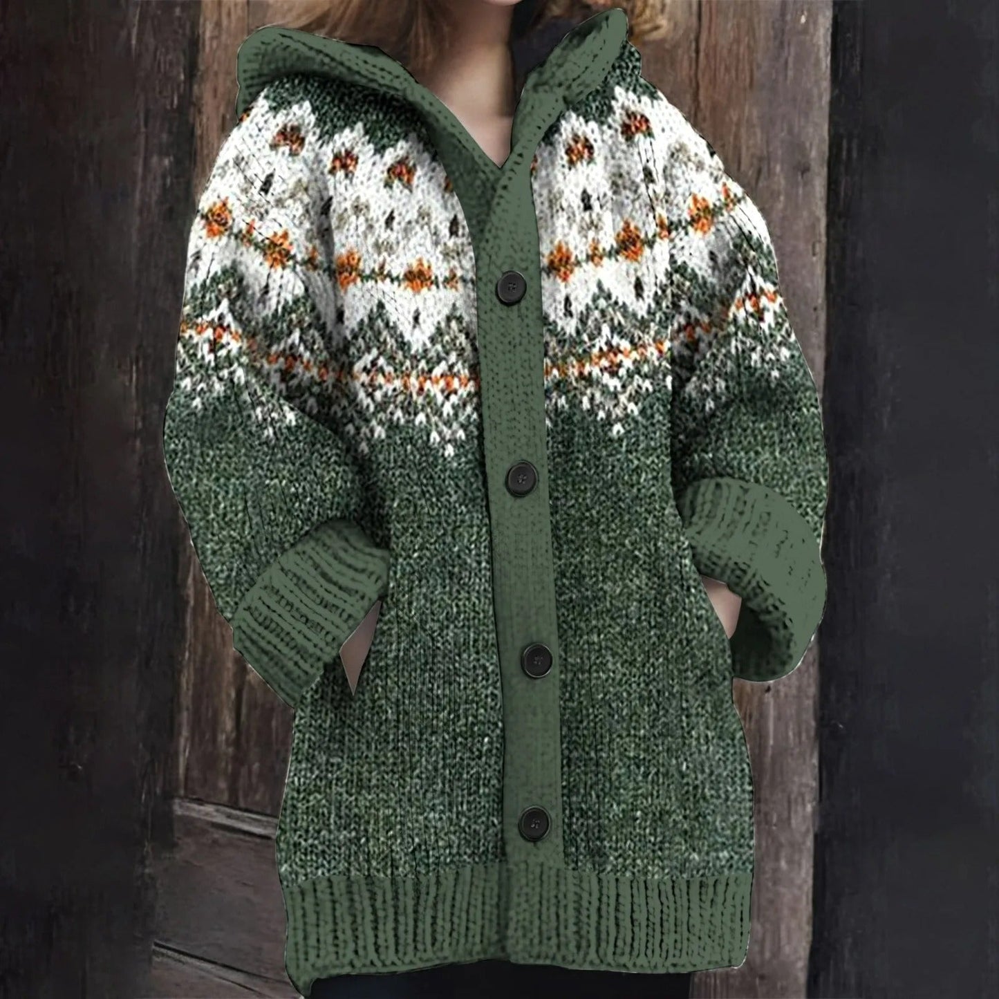 LP | Accogliente cardigan in maglia con cappuccio