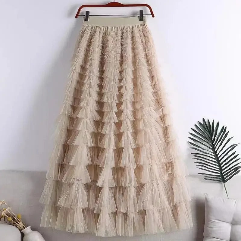 LP | Maxi gonna con ruches e tulle