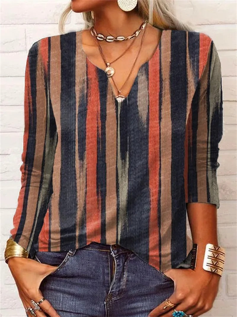 LP | top a maniche lunghe con stampa patchwork boho
