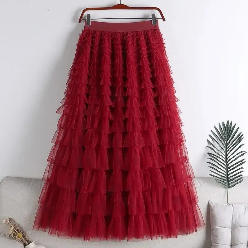 LP | Maxi gonna con ruches e tulle