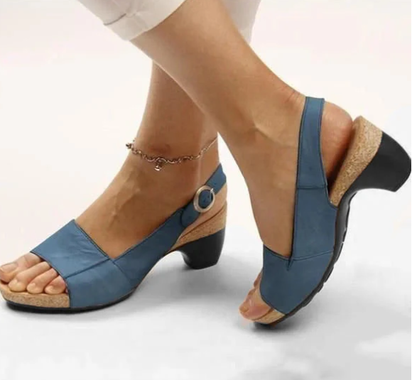 LP | Sandali slingback aperti con tacco a blocco