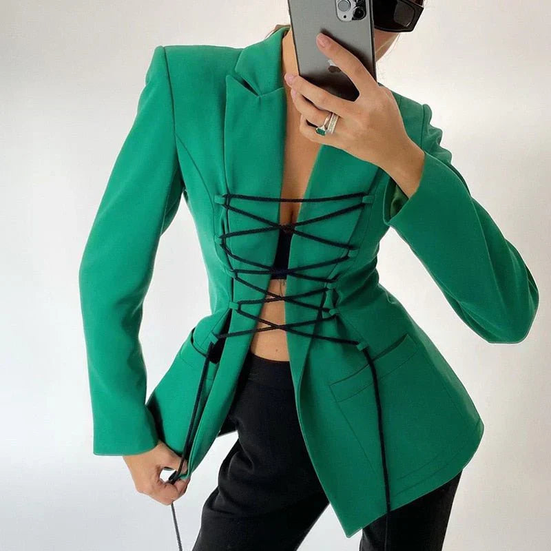 LP | blazer in pizzo manica tasche giacca sottile