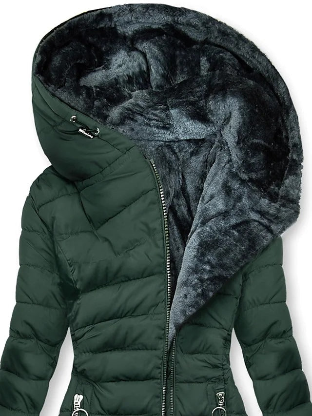 LP | Lussuoso cappotto invernale con fodera in pelliccia sintetica