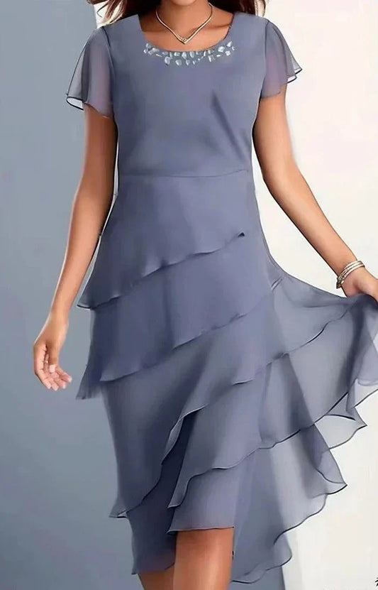 LP | Abito midi in chiffon a strati