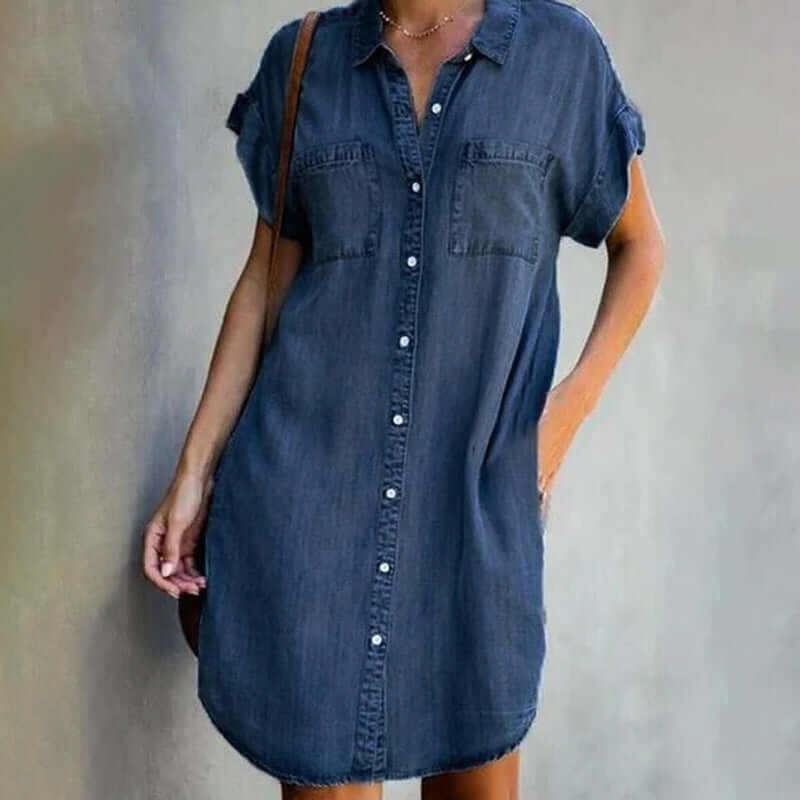 LP | Miniabito in denim con abbottonatura