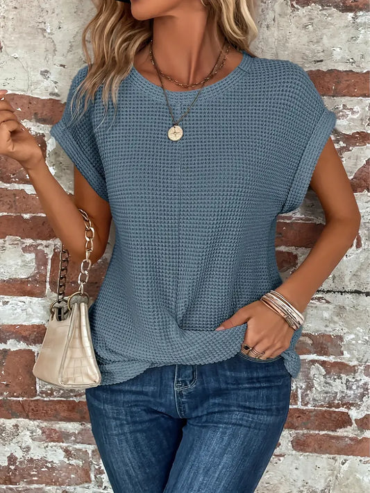 LP | Top in maglia waffle con maniche arrotolate