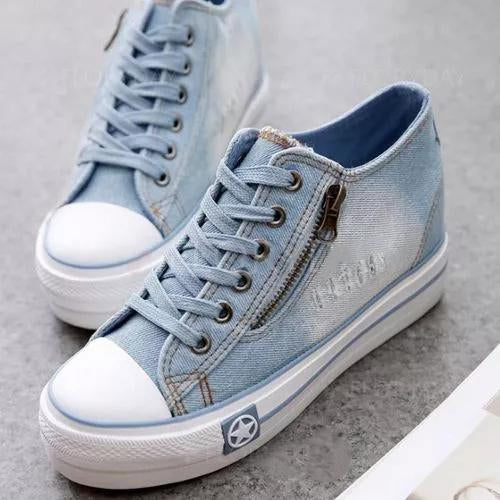 LP con zeppa in denim da donna LD |