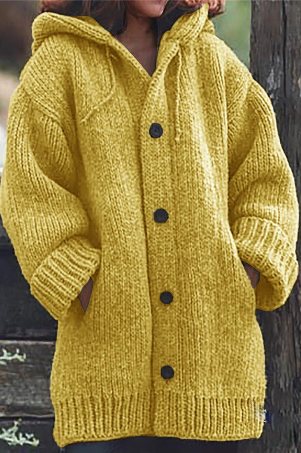 LP | Accogliente cardigan in maglia con cappuccio