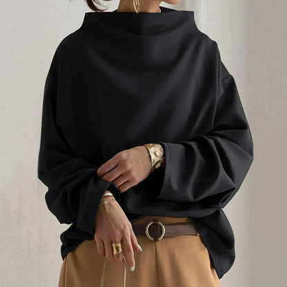 LP | Maglia nera con scollo rotondo oversize