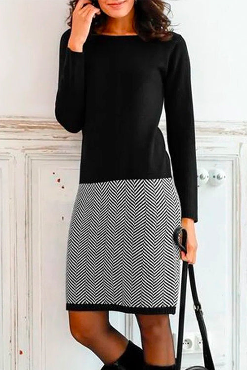 LP | Elegante mini abito in maglia bicolore