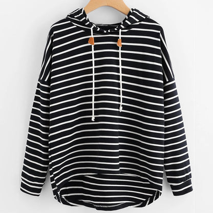 LP | Maglia con cappuccio a righe oversize