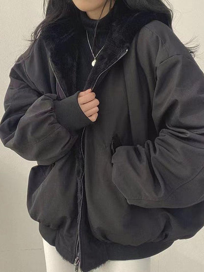 LP | Accogliente giacca con cappuccio e fodera in pile oversize