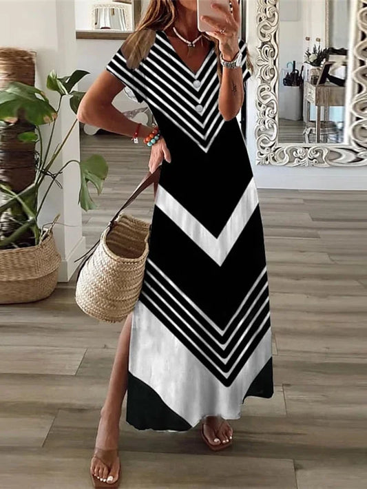 LP | Abito casual stampato con scollo a V per donna