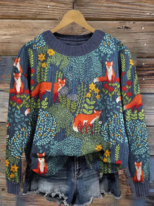 LP | Volpe nella foresta Maglione vintage accogliente