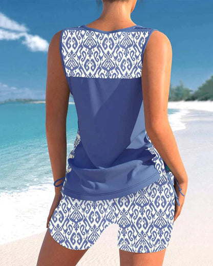 LP | Tankini con stampa tribale e dettaglio crossover
