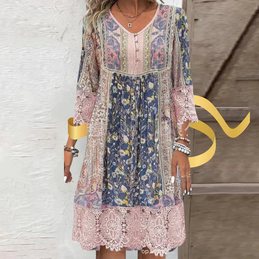 LP | Abito in pizzo vintage con stampa