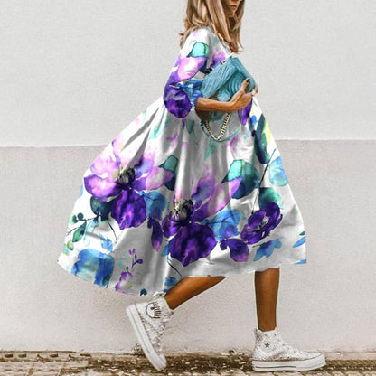 LP | Abito midi fluido con motivo floreale