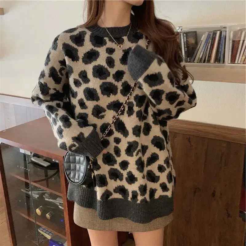LP | Accogliente maglione con stampa leopardata