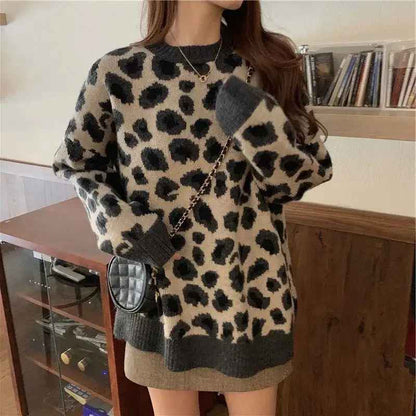 LP | Accogliente maglione con stampa leopardata