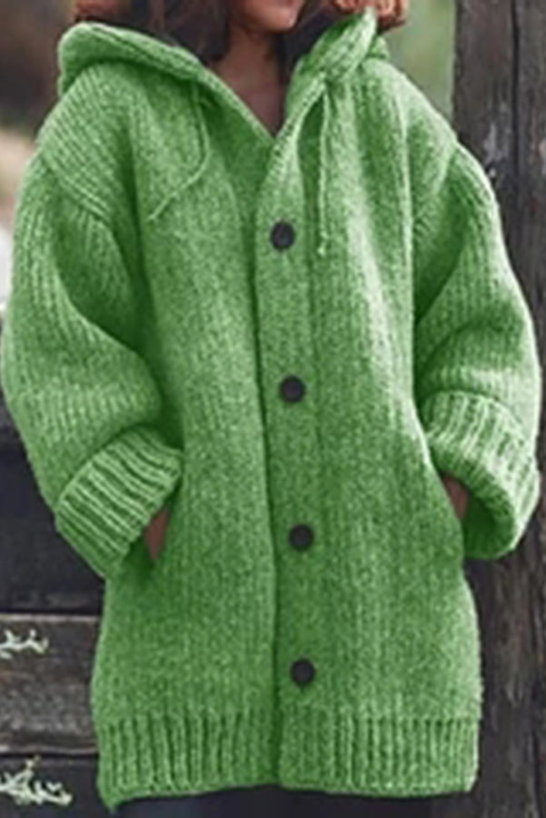 LP | Accogliente cardigan in maglia con cappuccio