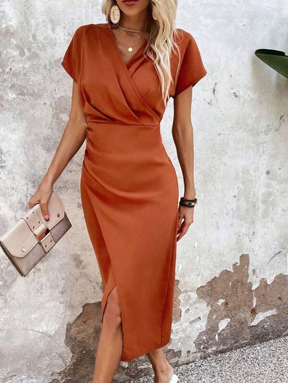 LP | Abiti midi arancioni con scollo a V