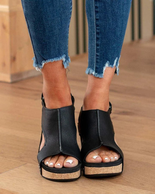 LP | Womens Casual Open Toe Wedge Sandals Chiusura con cinturino alla caviglia
