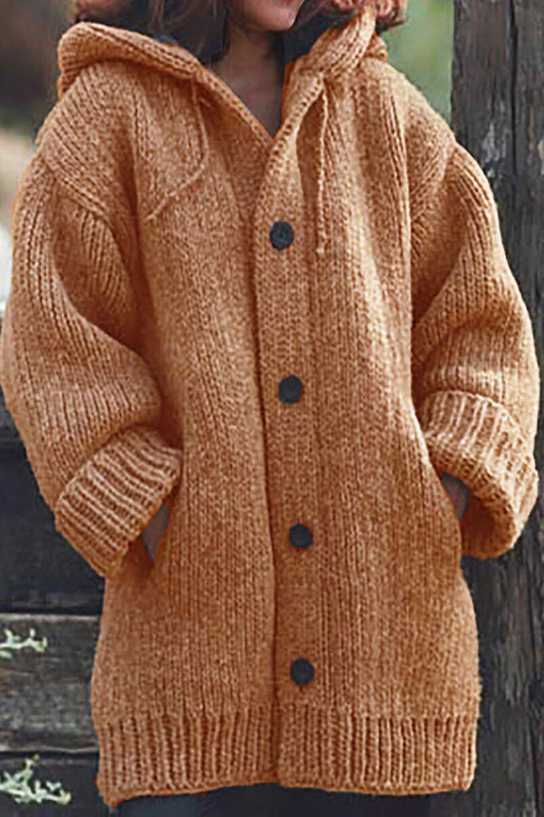 LP | Accogliente cardigan in maglia con cappuccio