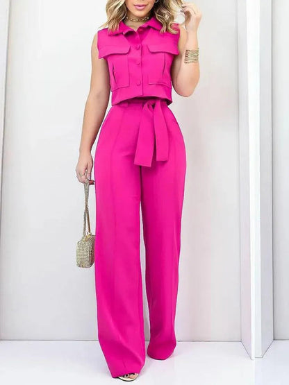 LP | Stile elegante - Cintura con fiocco, gamba larga - Perfetto per occasioni casual e formali