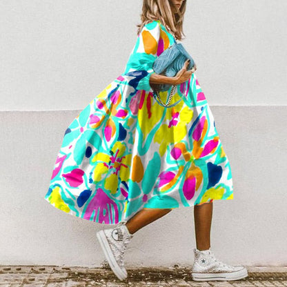 LP | Abito midi fluido con motivo floreale