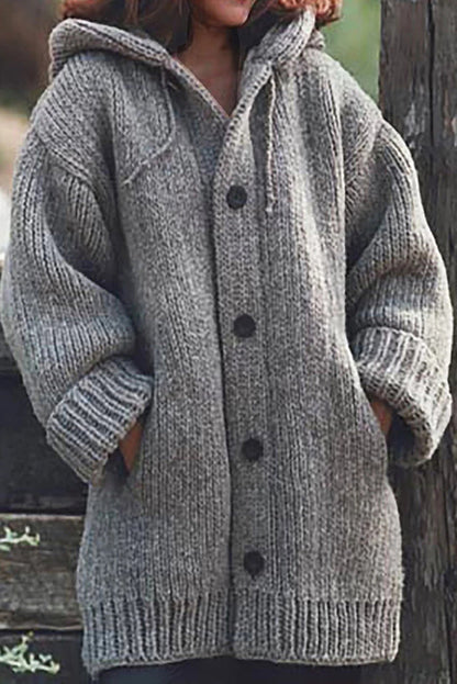 LP | Accogliente cardigan in maglia con cappuccio