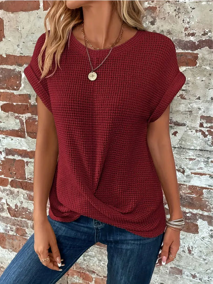 LP | Top in maglia waffle con maniche arrotolate