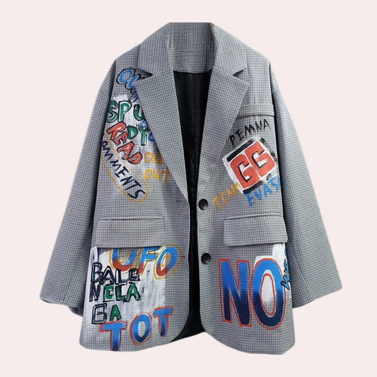 LP | Blazer da donna oversize con testo