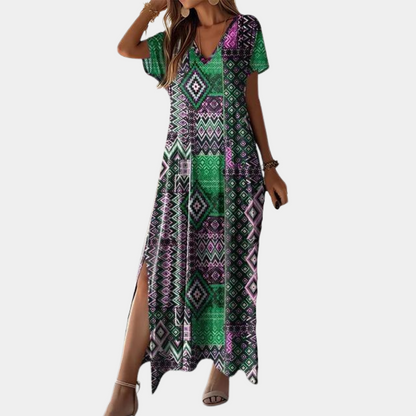 LP | Abito lungo casual con scollo a V per donna