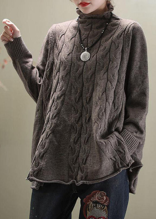 LP | Elegante maglione a collo alto in maglia a cavi