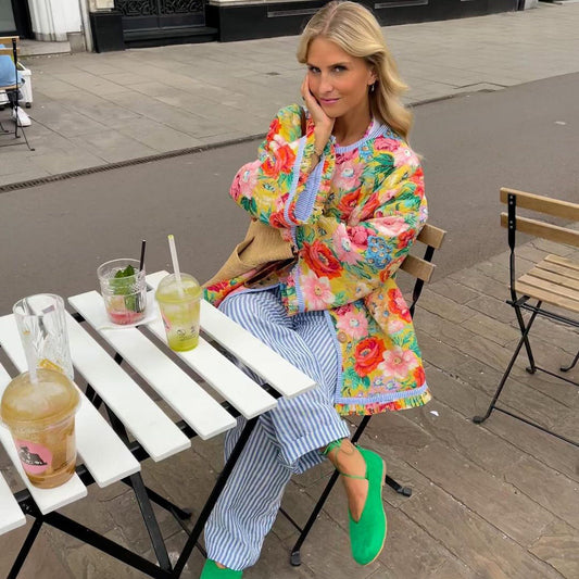 LP | Blazer da donna stampato con motivo floreale