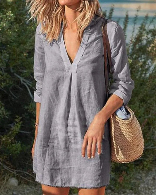 LP | Abito casual in stile vintage con scollo a V