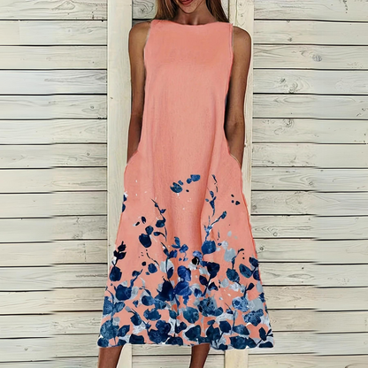 LP | Abito elegante senza maniche con stampa floreale