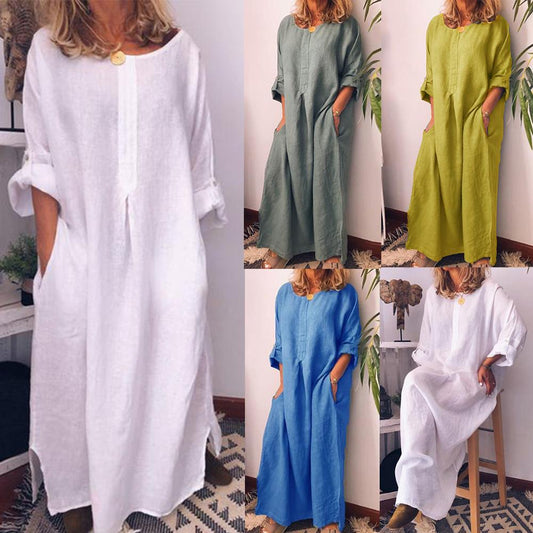 LP | Abito camicia lungo oversize in lino