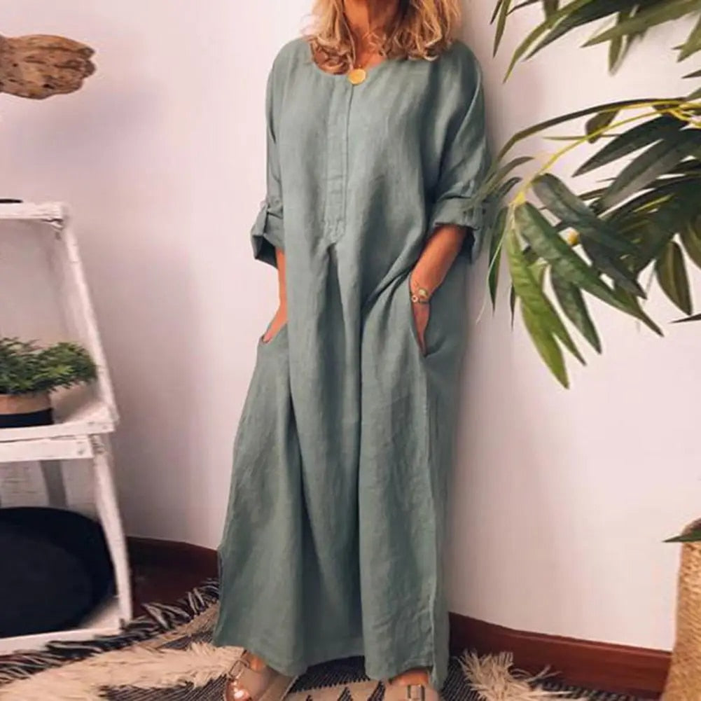 LP | Abito camicia lungo oversize in lino