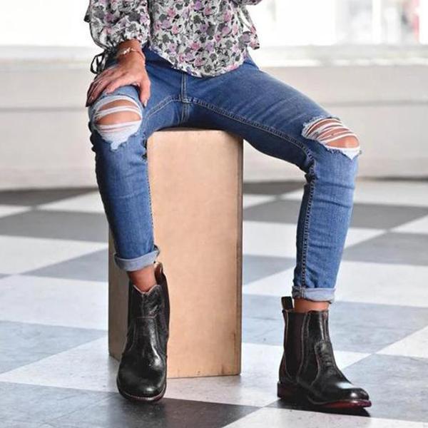 LP | Stivaletti da donna in pelle stile vintage