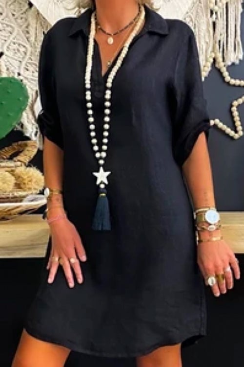 LP | Abito a camicia con maniche arrotolate