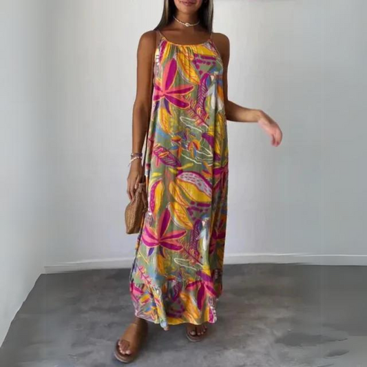 LP | Abito elegante senza maniche con motivo floreale