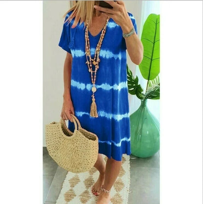 LP | Abito camicia a righe con maniche corte e vestibilità ampia