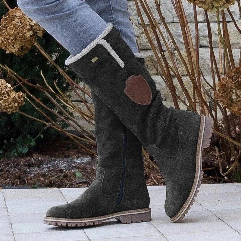 LP | Moda Stivali da neve piatti al ginocchio con cerniera